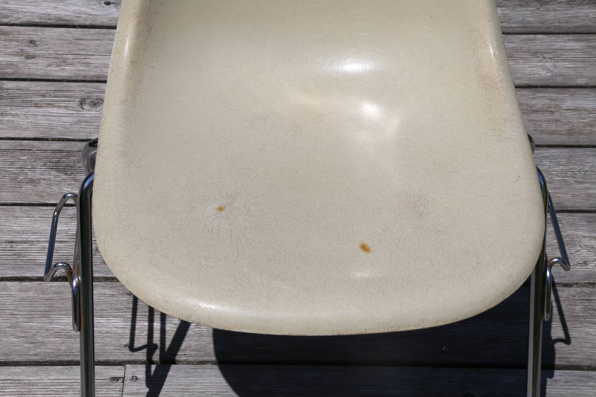 Eames cream shell chair Herman Miller