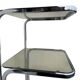 Vintage 1970s side table in smoked glass and chrome.