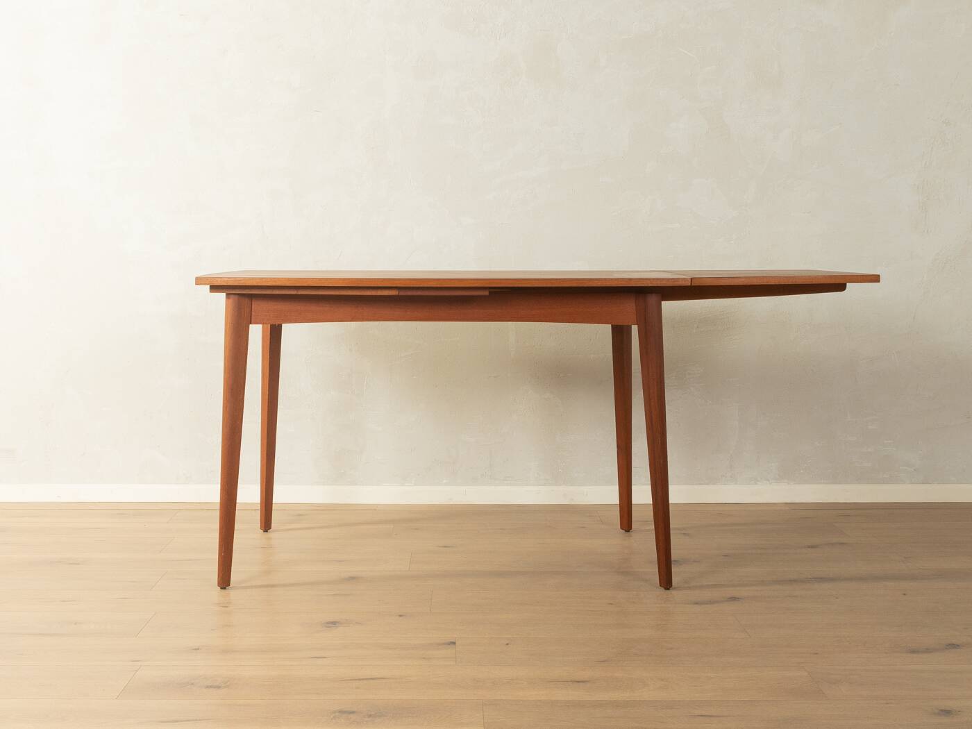 Elegant mid-century dining table with extension function, 1960s, teak veneer