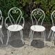 Garden lounge 1 table 2 chairs 2 white wrought iron chairs