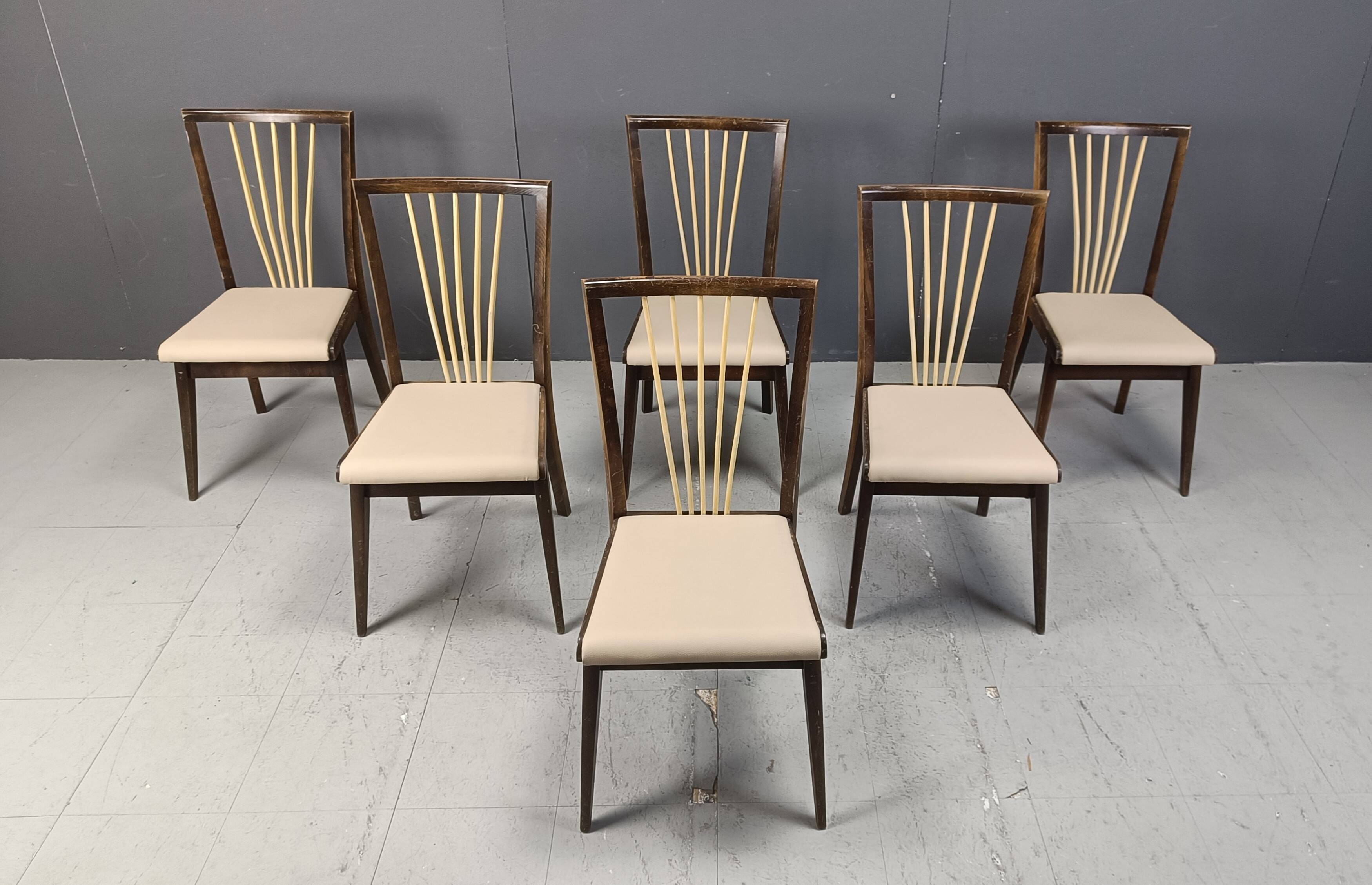 Mid century italian dining chairs, 1950s