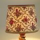 French Vintage Round Wooden Barley Twist Table Lamp With Floral Shade