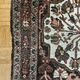 Antique handmade Hamadan Persian rug, ivory medallion on dark background 148x103.