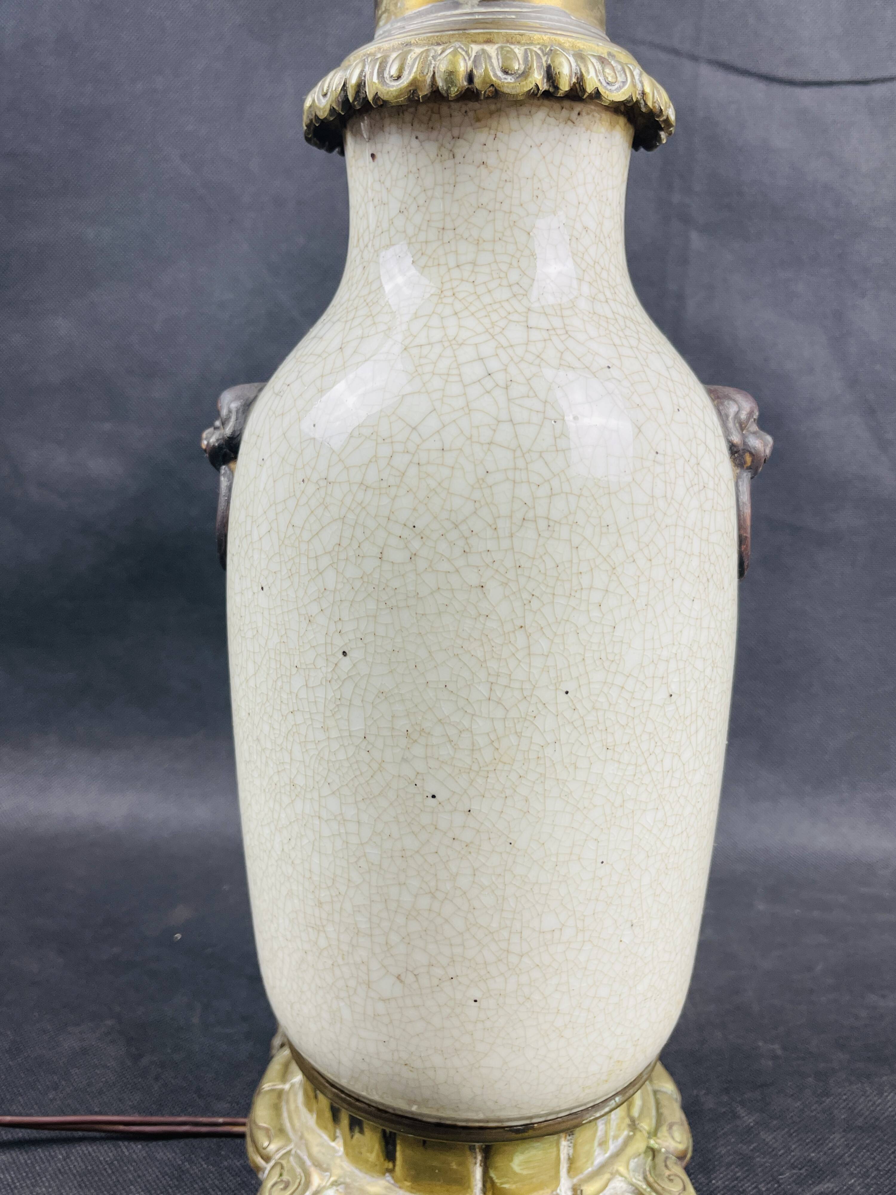 Chinese cracked porcelain lamp base
