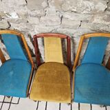 Set of 5 vintage spindle foot bistro chairs 1960"