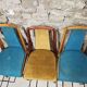 Set of 5 vintage spindle foot bistro chairs 1960"