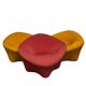 Set of 3 Space Age armchairs in the style of Pierre Paulin.