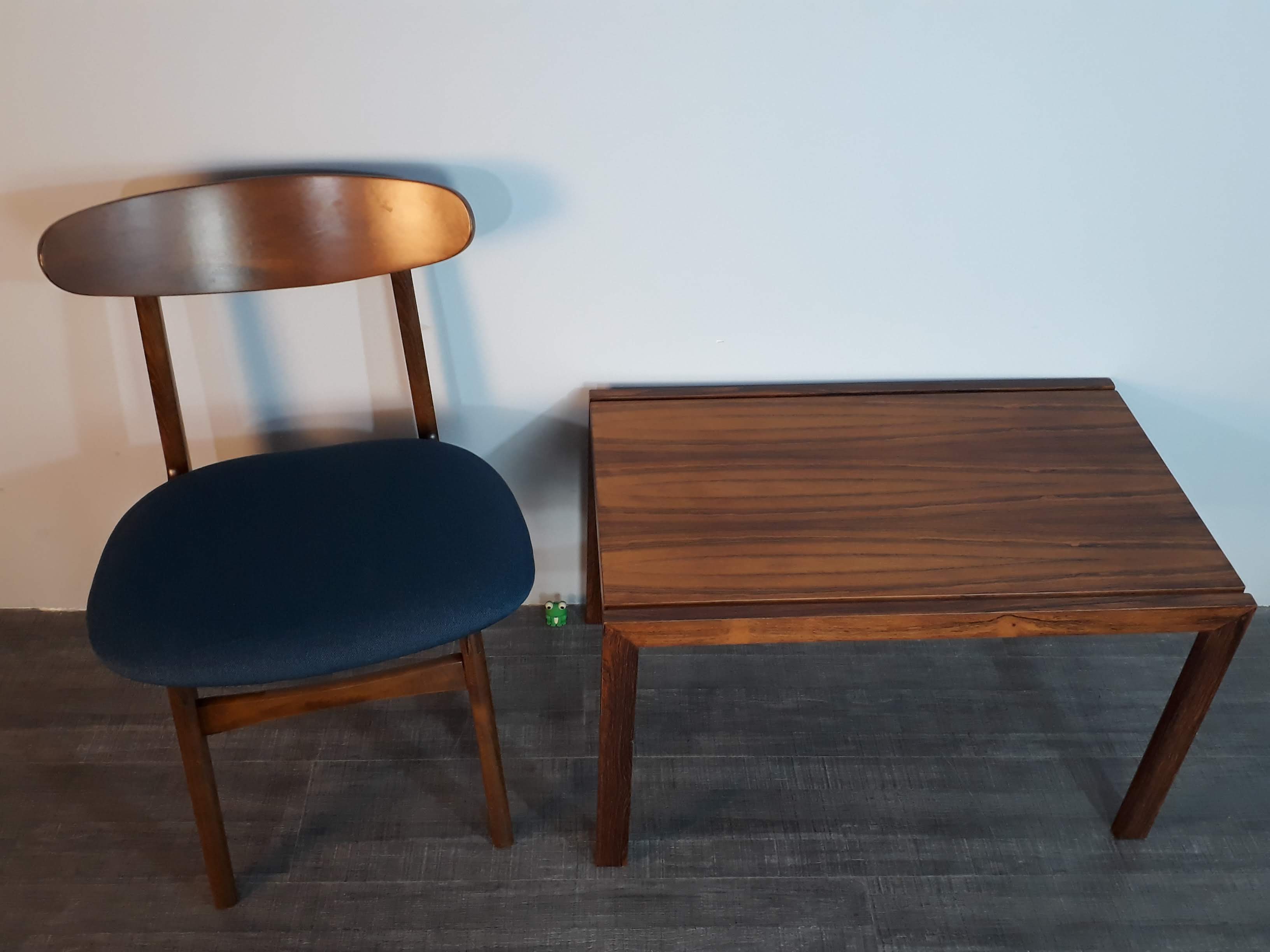 Table d'appoint en palissandre vintage scandinave 1960s