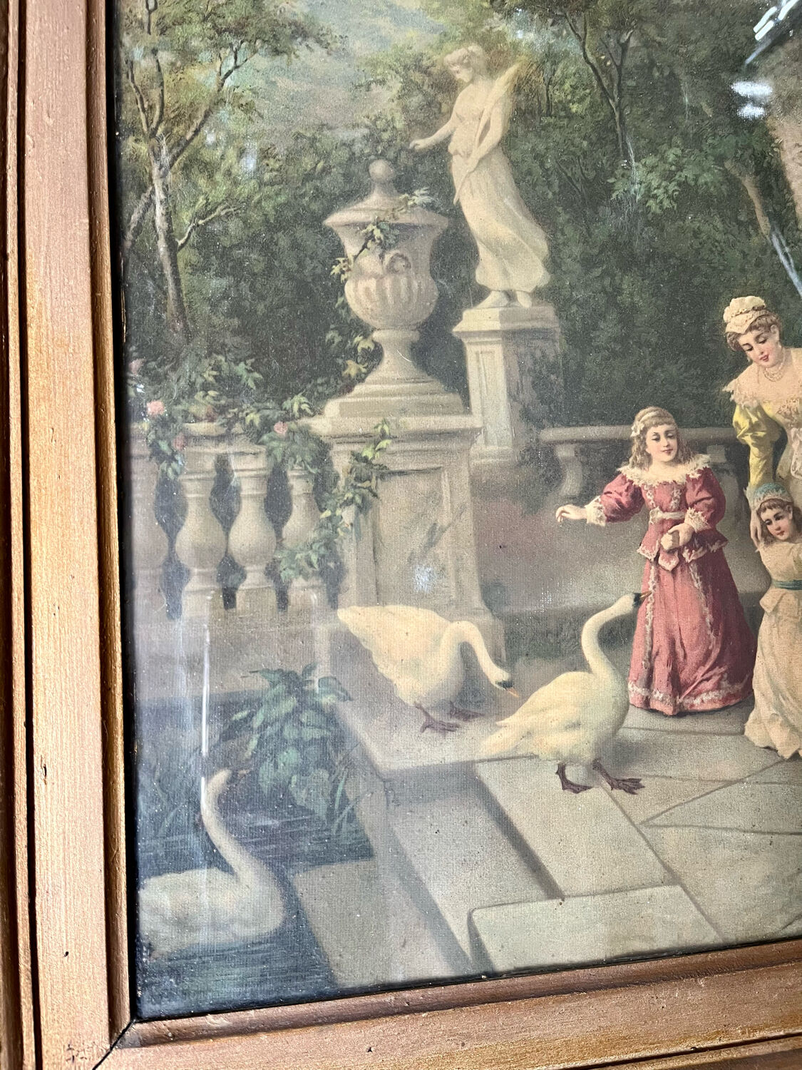 Antique print of the nineteenth century gilded frame