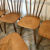 Set of 8 vintage chairs with bars and compass legs 1960