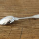 Set of 6 silver metal dessert spoons