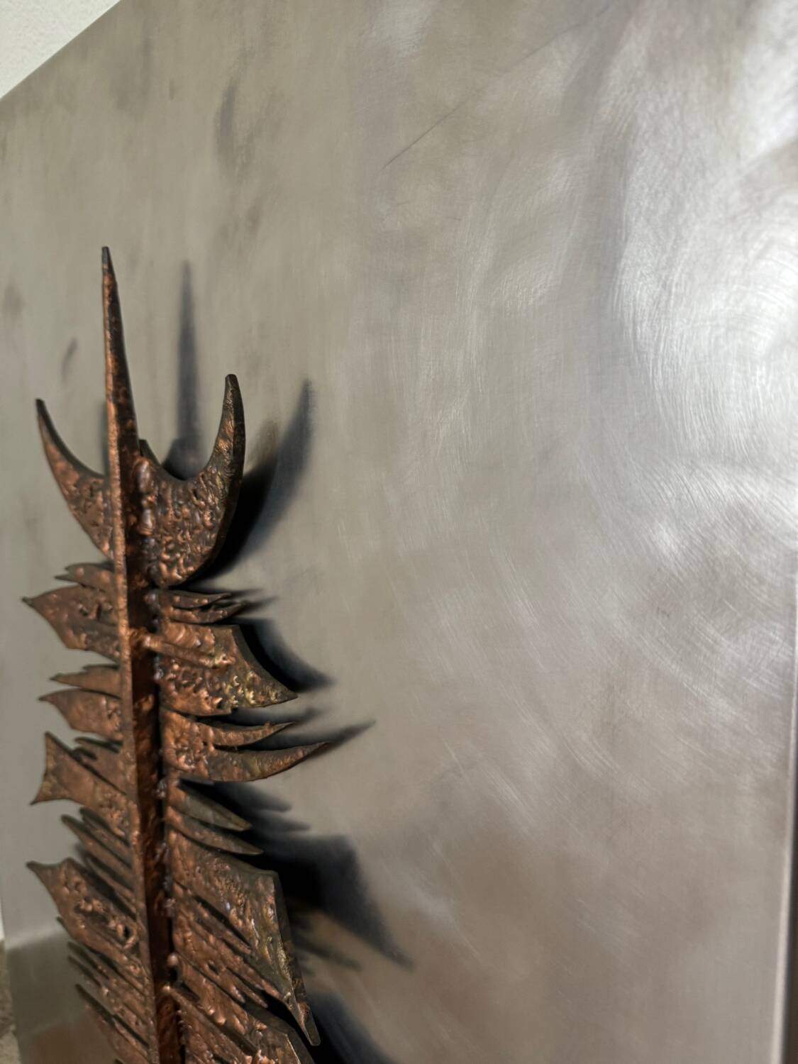 Brutalist bronze sculpture painting from the 70s