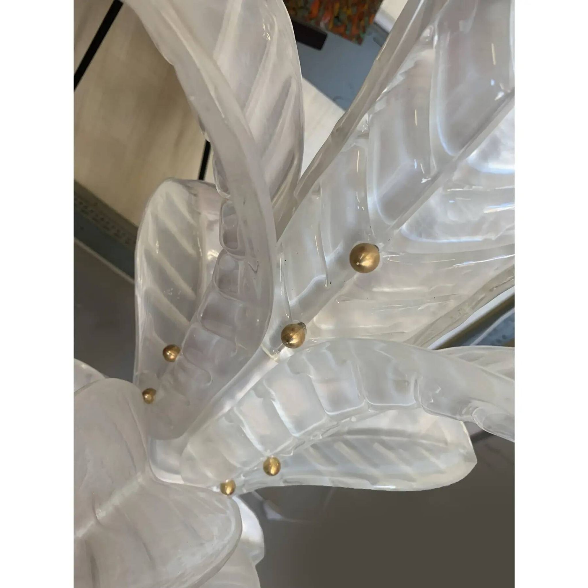 Vintage Opalino Palm Tree Murano Glass Floor Lamp, in the Style of Napoleon