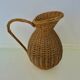 Imposant vase "pichet" en rotin, sud de la France, French Riviera, 1970