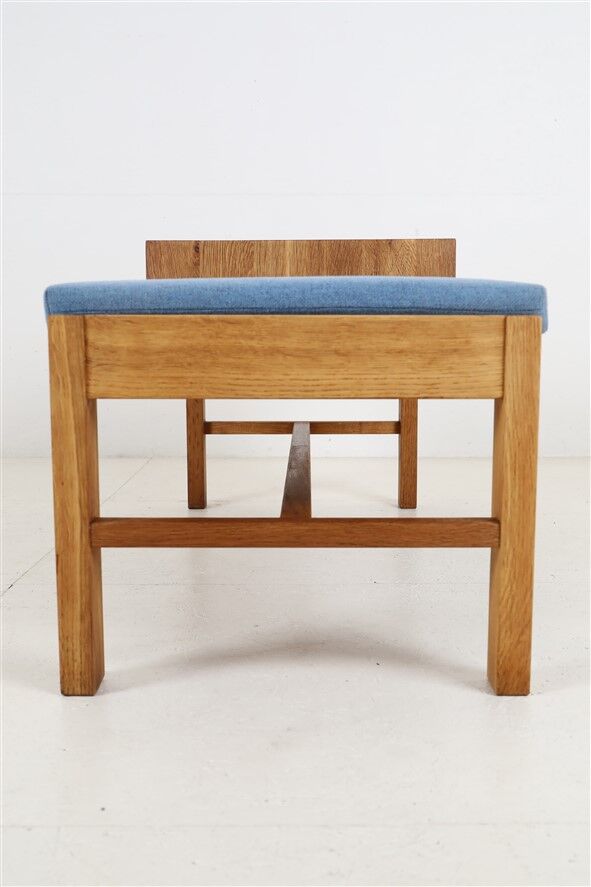 Minimalist mid-century phone / reading bench, oak, Danish modern design, 1960s / 1970s
