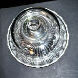 Vintage molded glass cheese bell and presentation plate 16cm