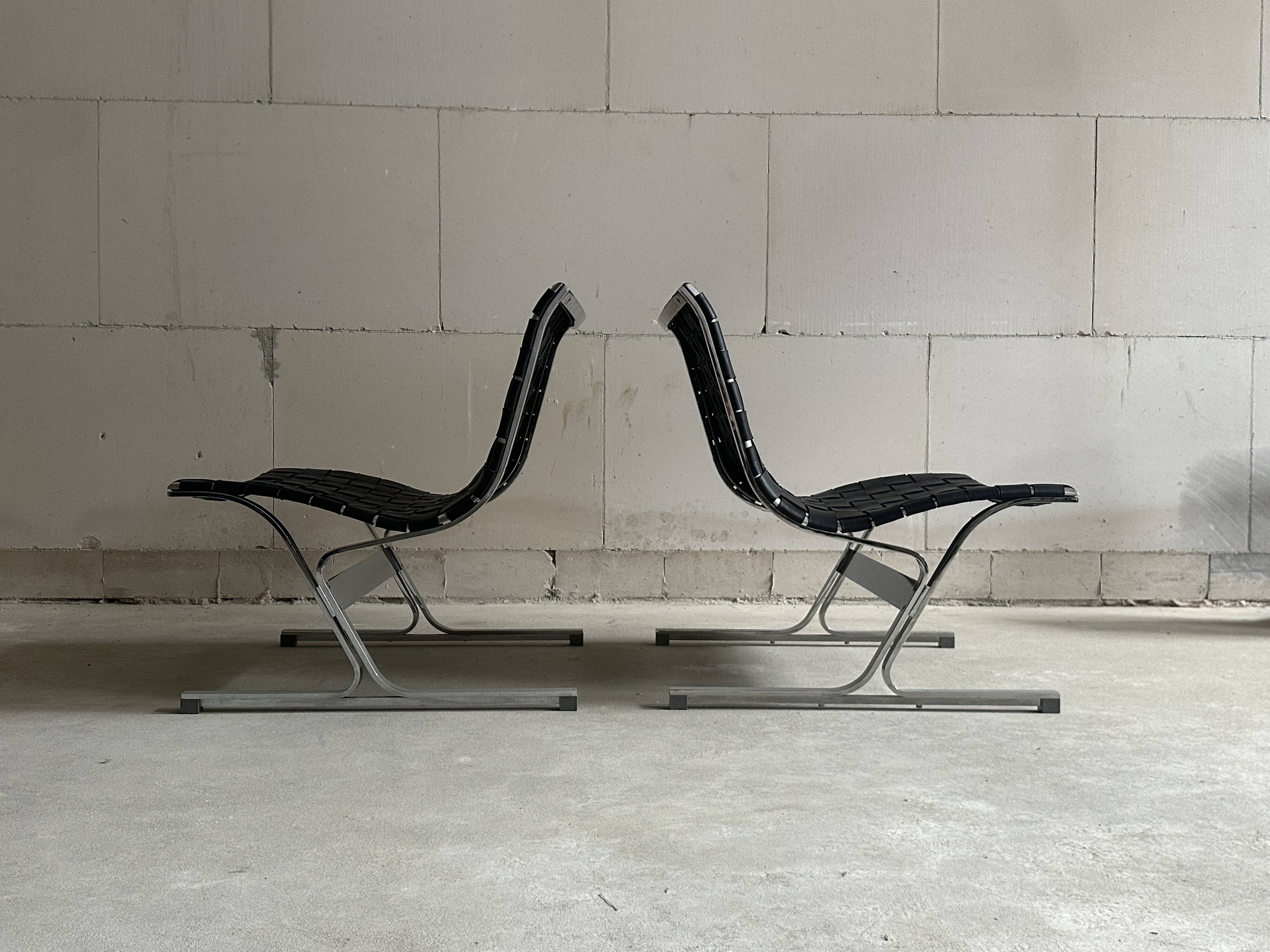 PLR1 Luar lounge chairs by Ross Littell for ICF De Padova Italy 1960s