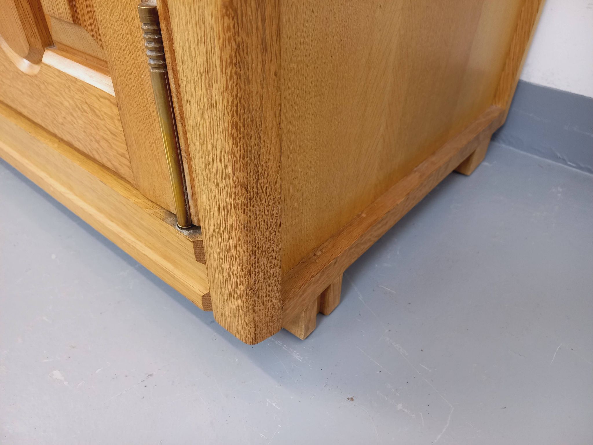 Vintage Guillerme et Chambron wardrobe in solid oak from the 60s