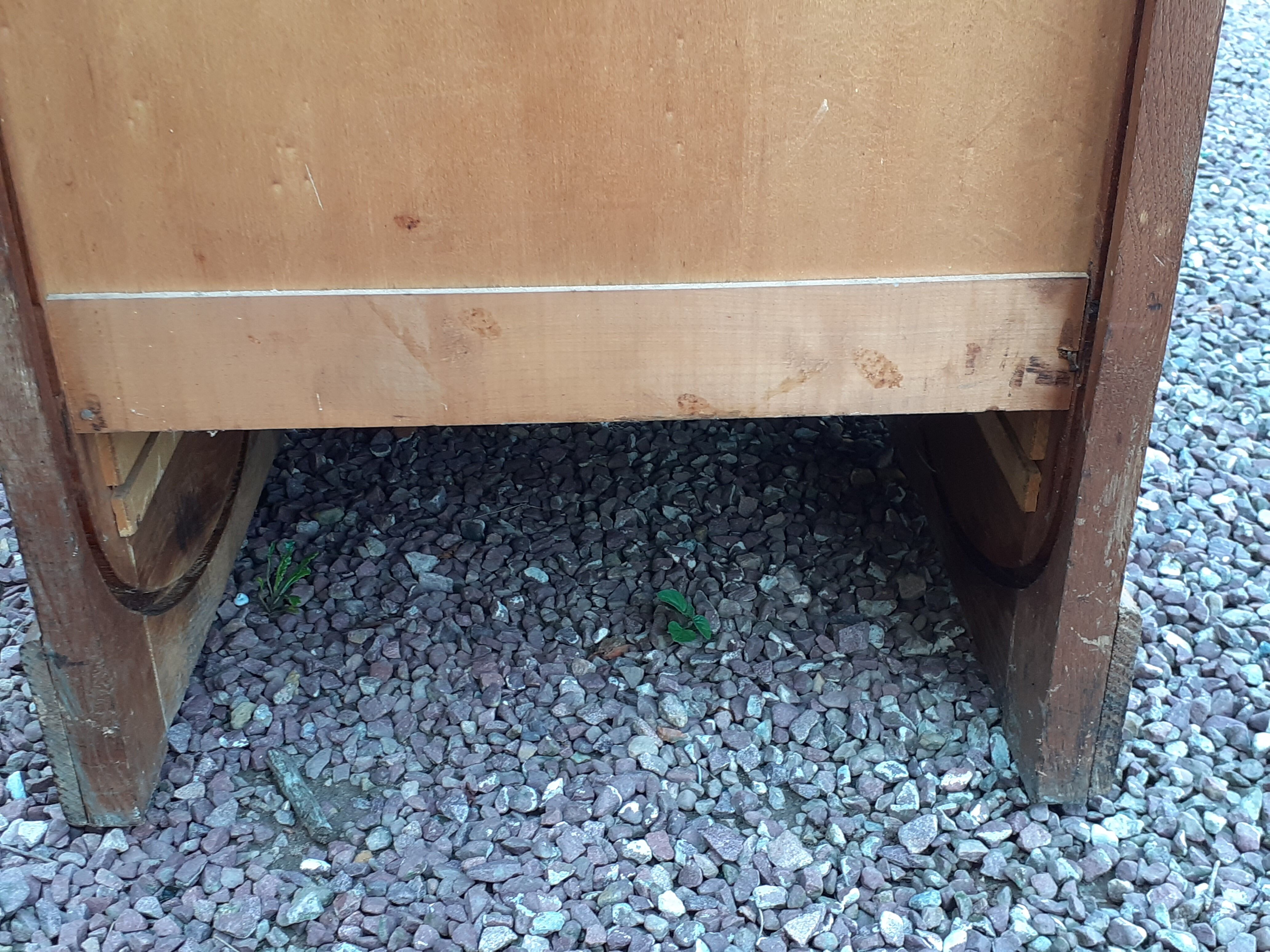 Storage cabinet locker with old wooden curtain