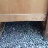 Storage cabinet locker with old wooden curtain