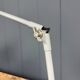Light grey Rademacher clamp lamp with large enamel shade