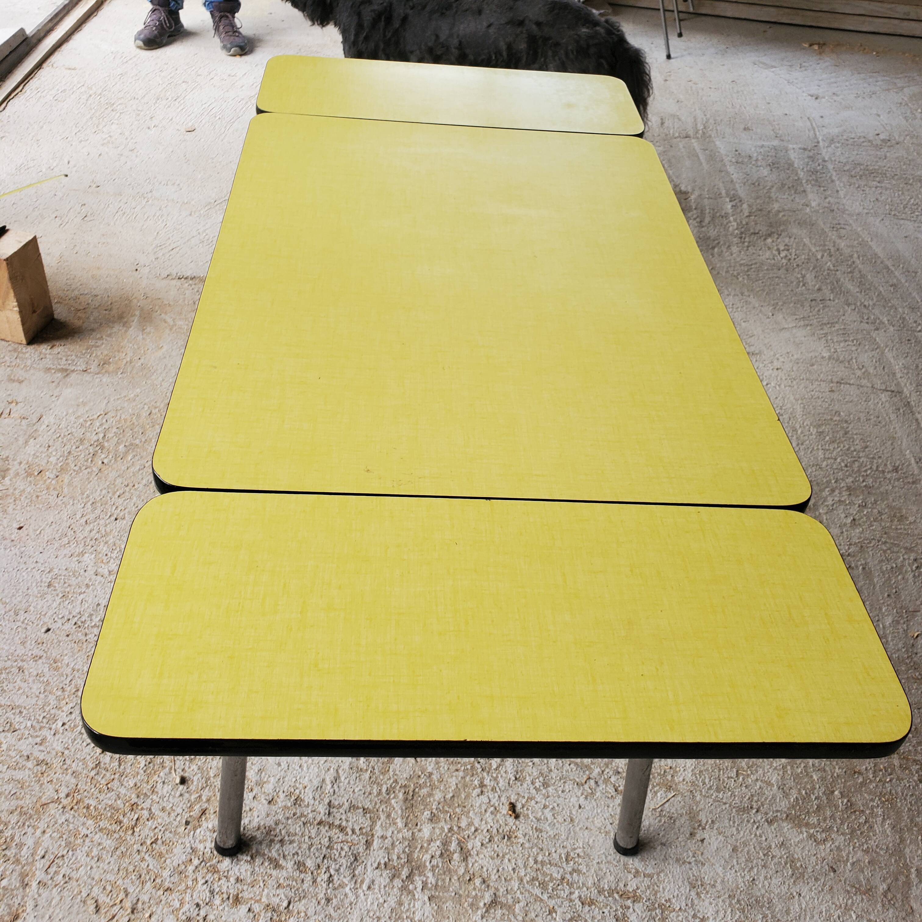 Yellow formica table