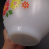 Set of 7 bowls in arcopal -flower décor - vintage around 1970