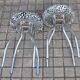 Lot de 2 tabourets champignon vintage DESIGN en métal chromé et assise velours Léopard