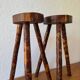 Brutalist wooden stools from the 60s