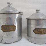 Aluminium metal spice pots 1940 series copper labels of 5