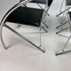 Set of 4 Postmodern Black and Blue and chrome tubular chairs, 1980s