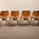 Charles and Ray Eames Early DCW Ash plywood Dining Chairs for Herman Miller