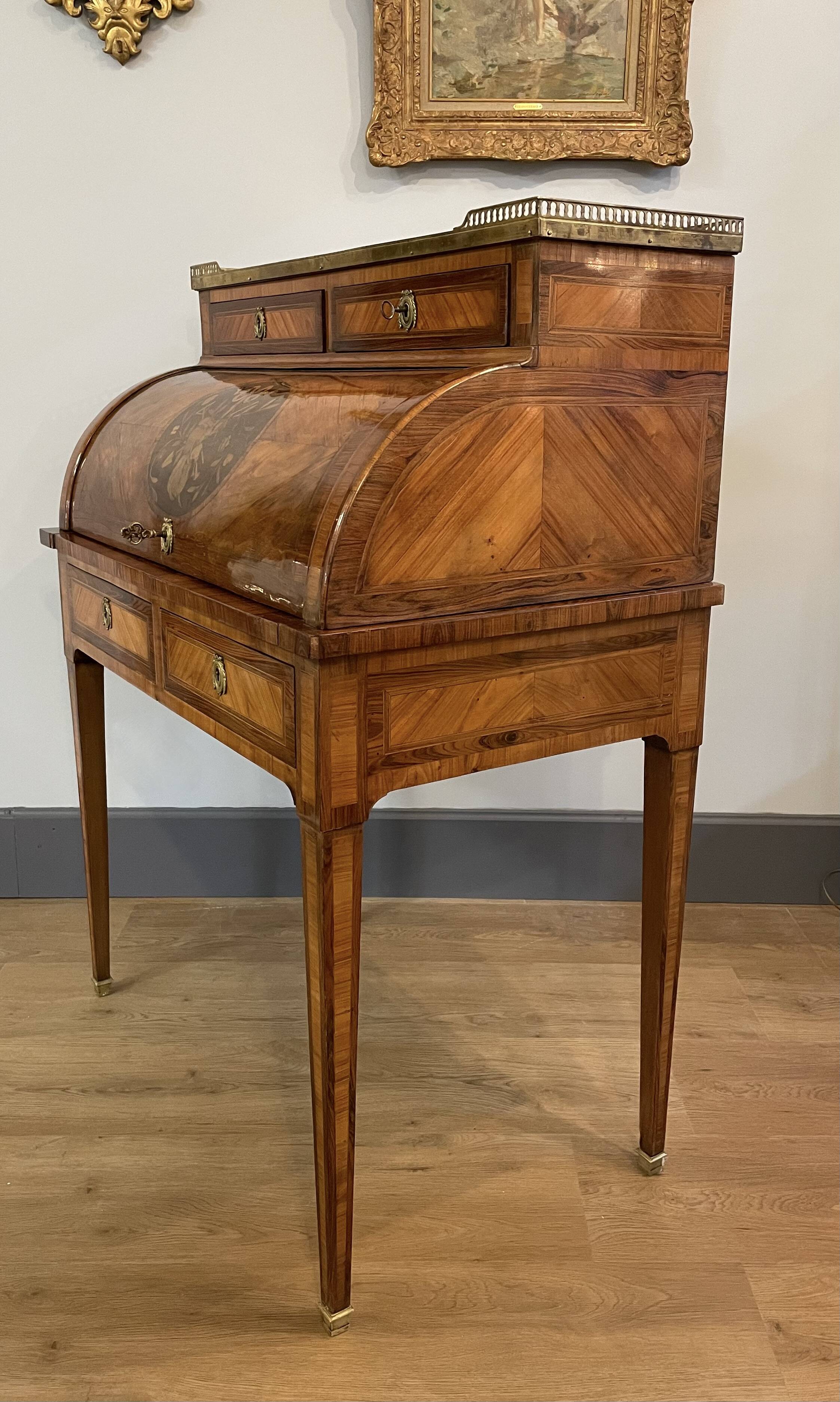 Louis XVI style cylinder desk from the 18th century