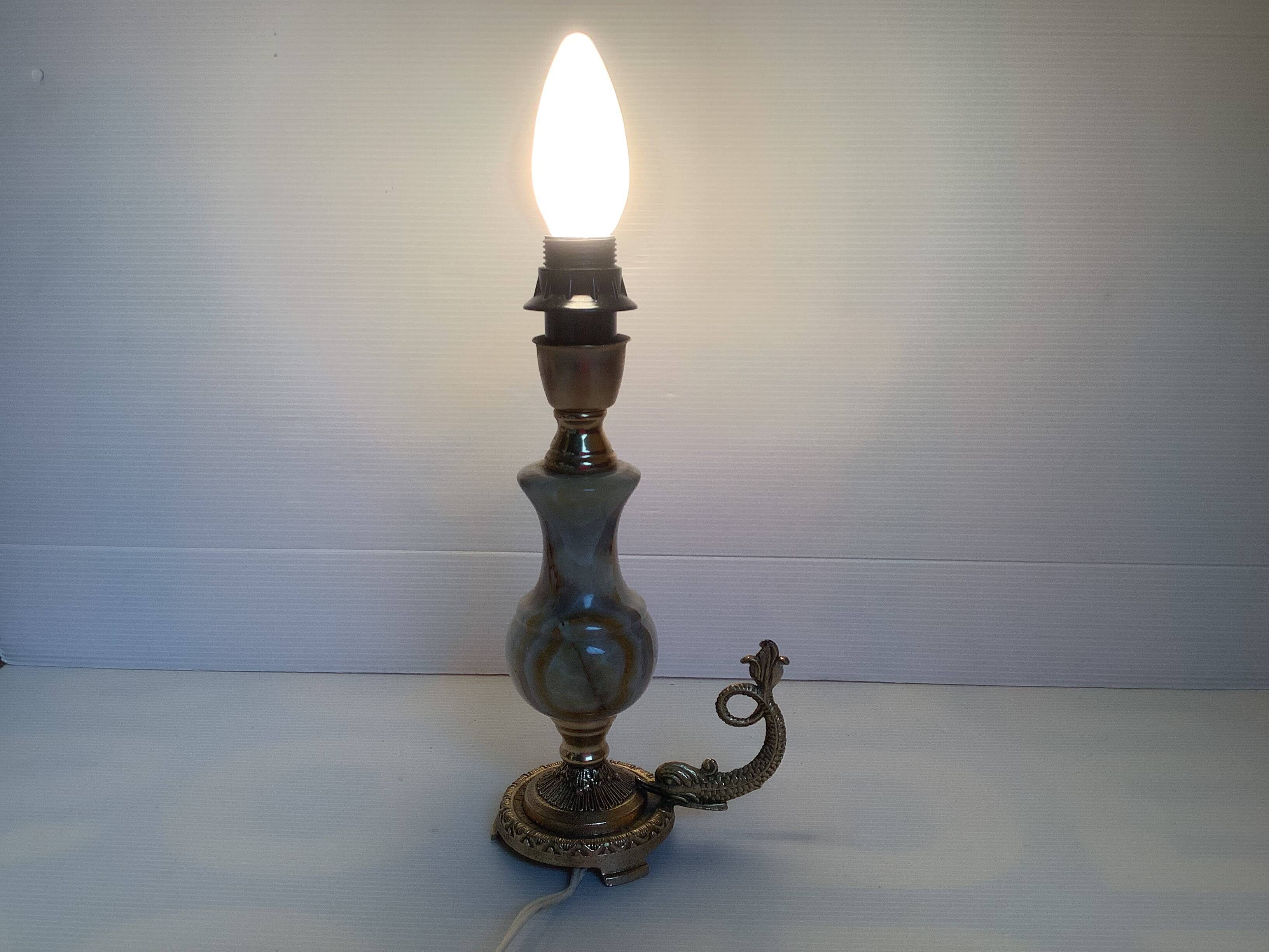 Onyx brass fish lamp Italy