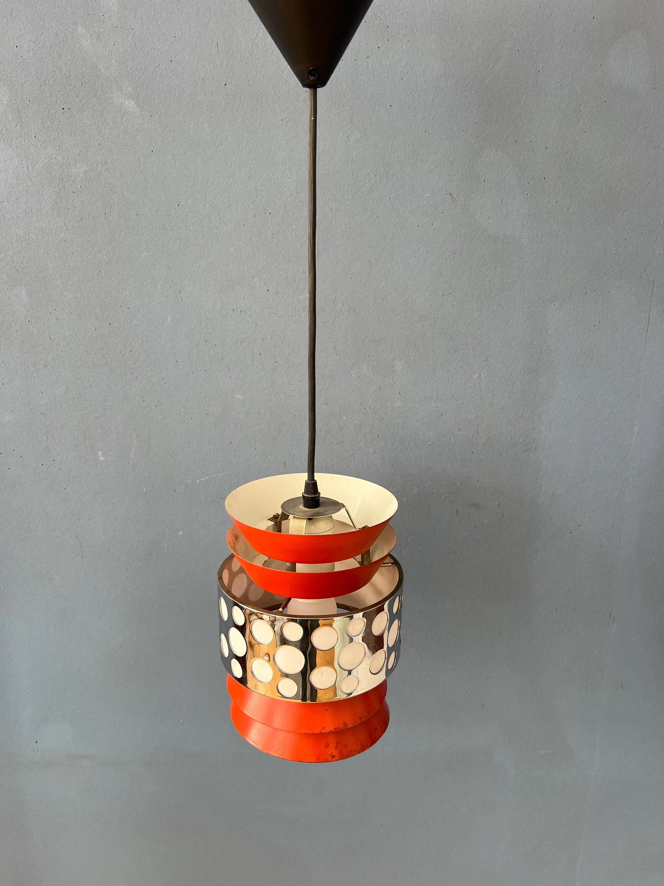 Vintage orange suspension lamp in the Massive Belgium style, Space Age.