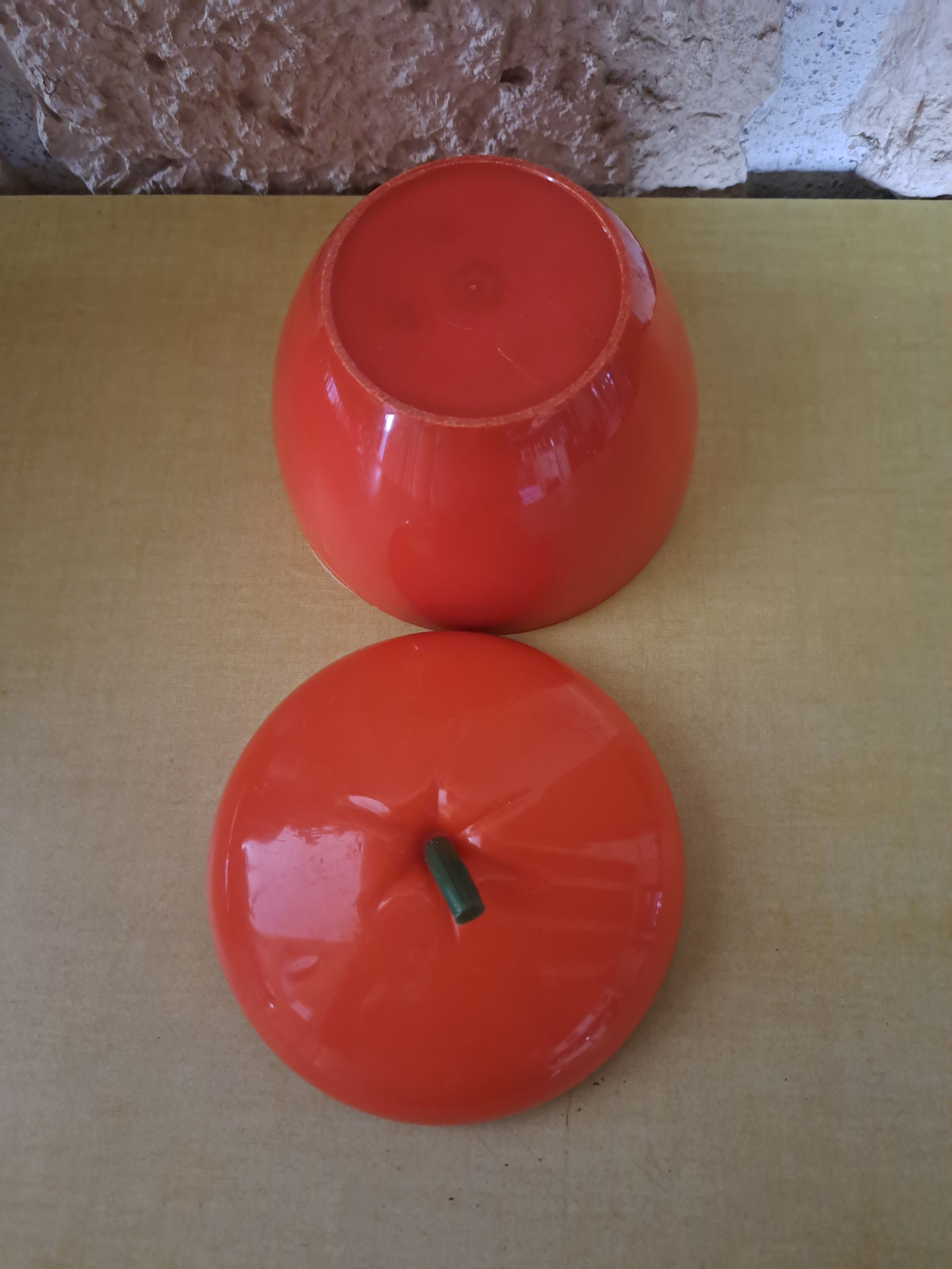 Vintage orange apple ice bucket