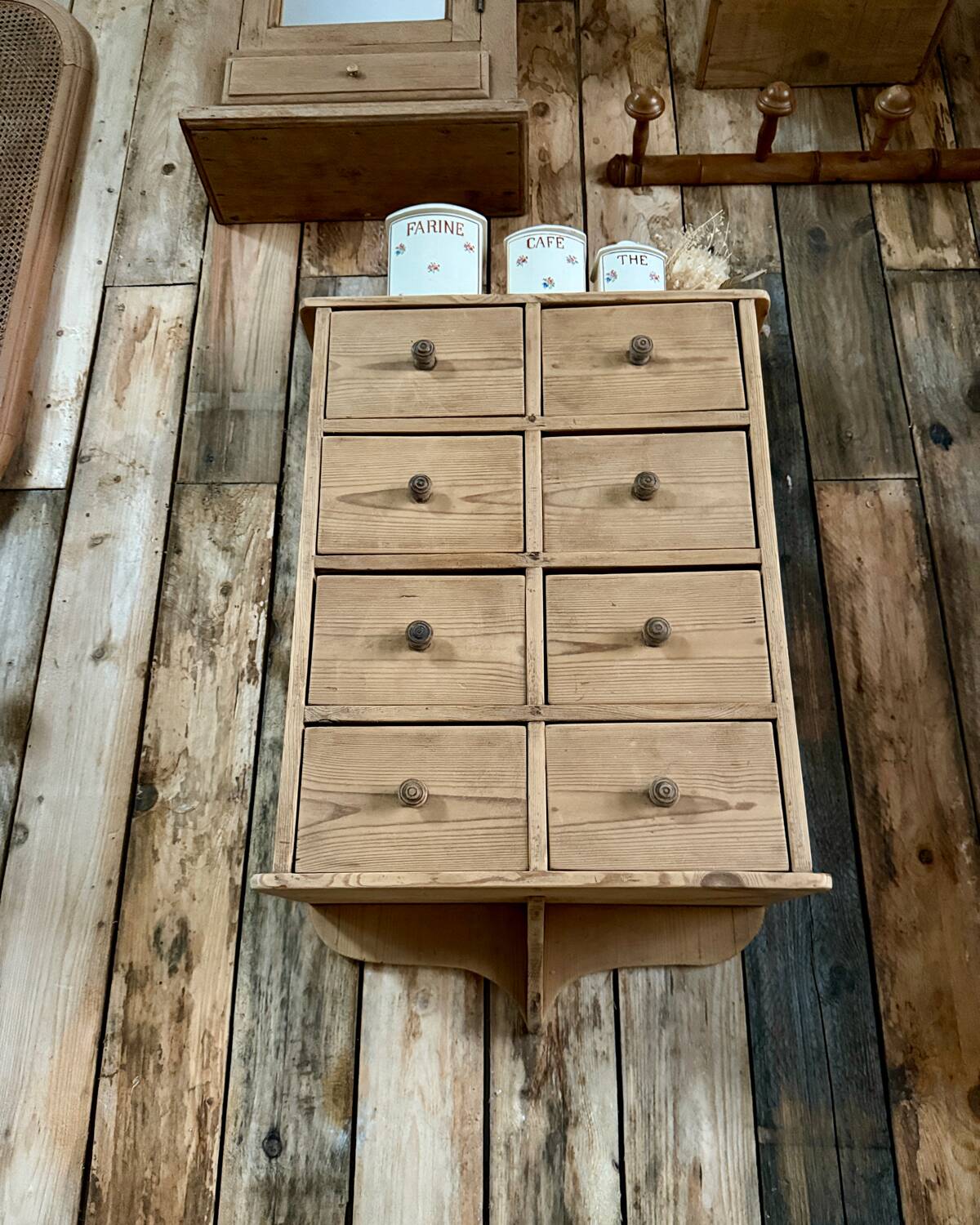 Hanging craft cabinet with drawers