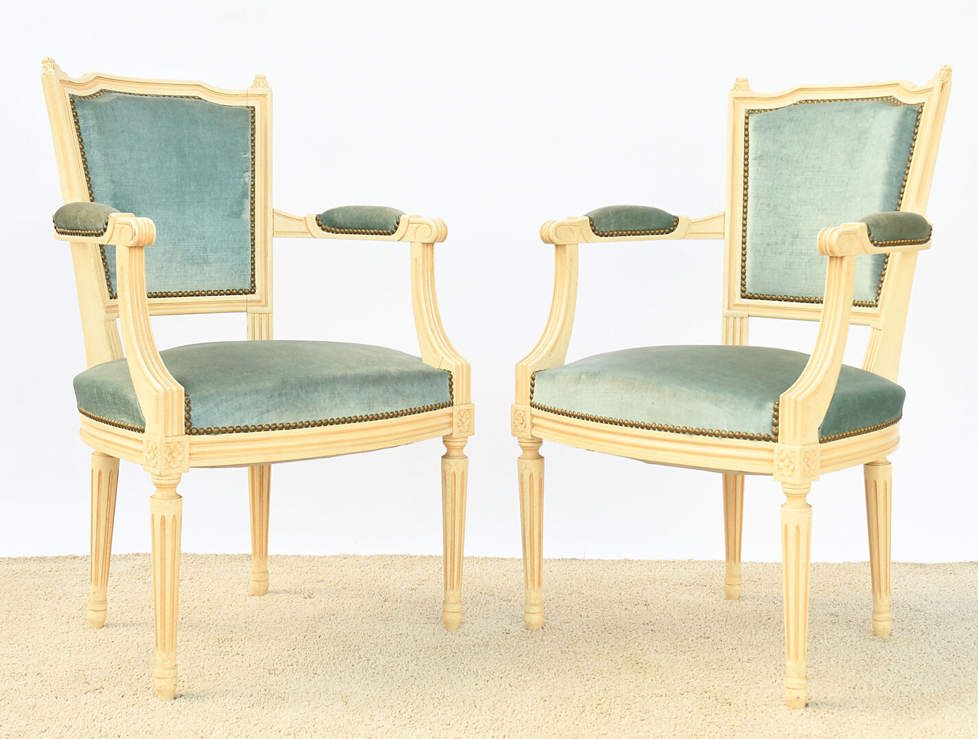 Pair of Louis XVI style armchairs