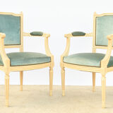 Pair of Louis XVI style armchairs