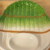 Asparagus barbotine service, 1 dish 6 plates