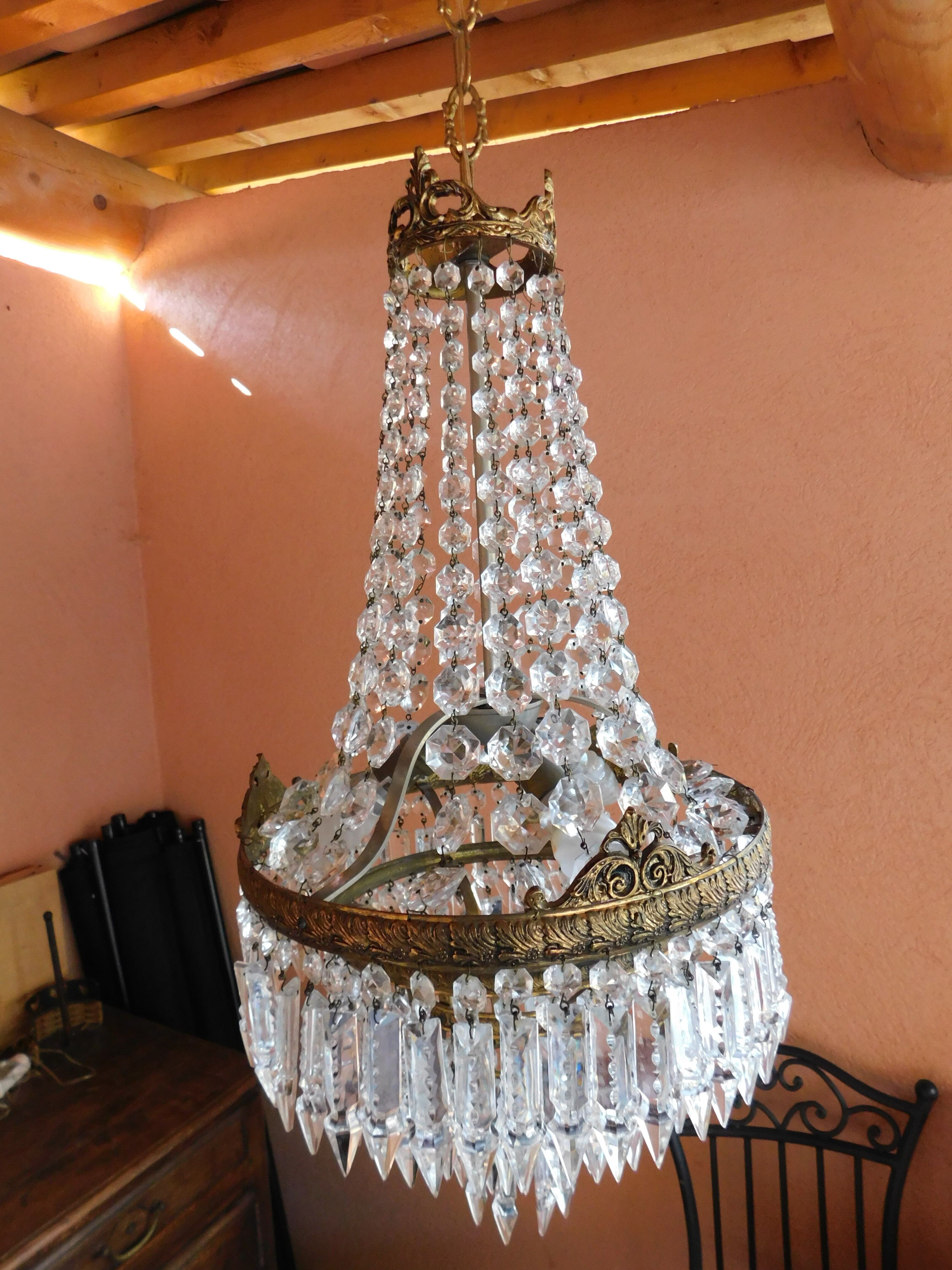 Lustre montgolfière pampilles