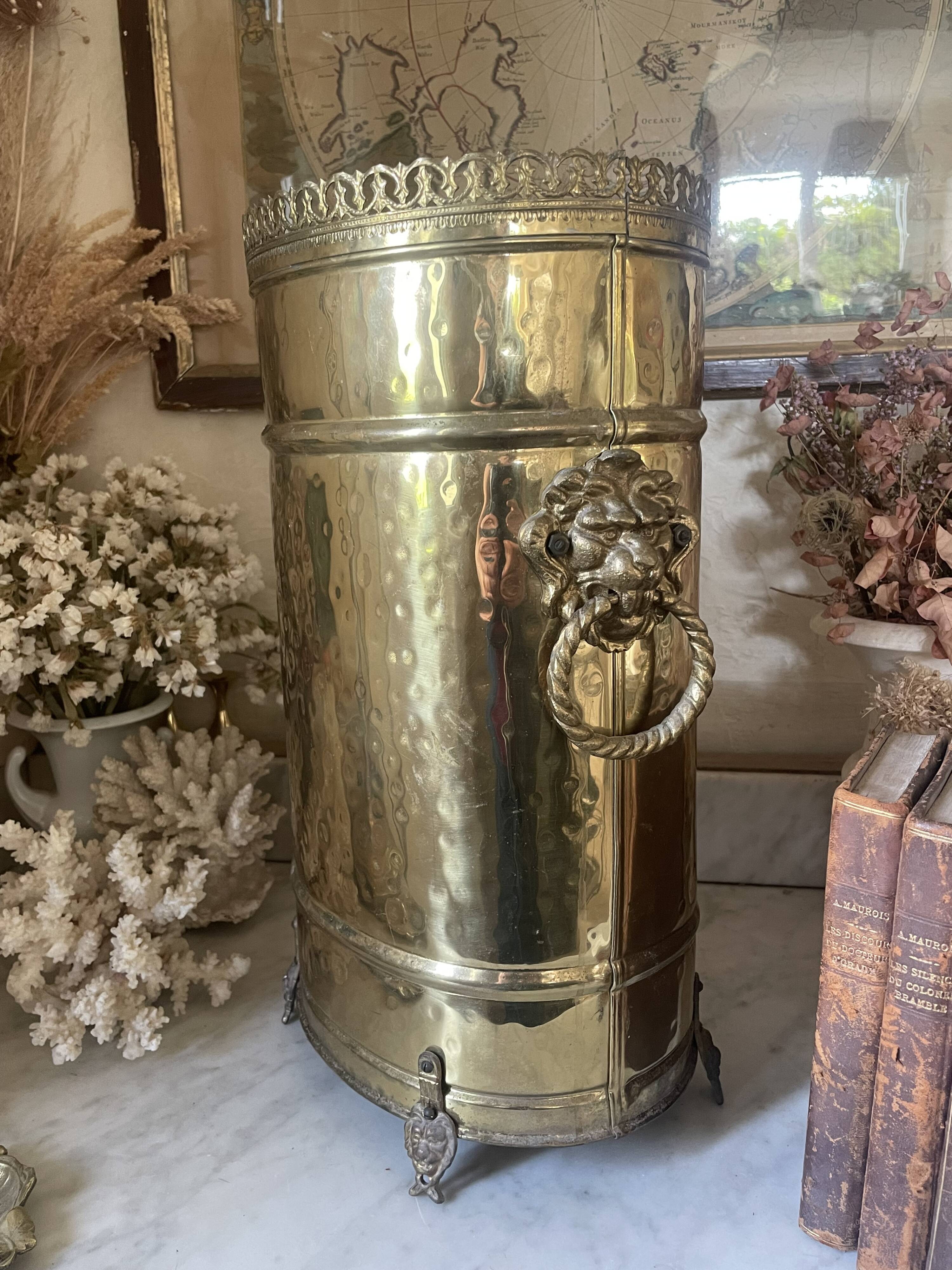 Antique brass umbrella stand