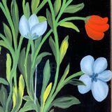 Tableau ancien , nature morte aux tulipes XX siècle