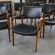 Set of 6 Scandinavian armchairs in leather and rosewood by Gondo Gravesen for Atelier Bondo Gravesen Snedkerier 1960s.