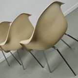 Set of Three Parchment Fiberglass DAX Armhairs Eames for Herman Miller / Vi