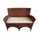 Two-seater banquette in woven rattan, wood and bamboo, 1980s.
