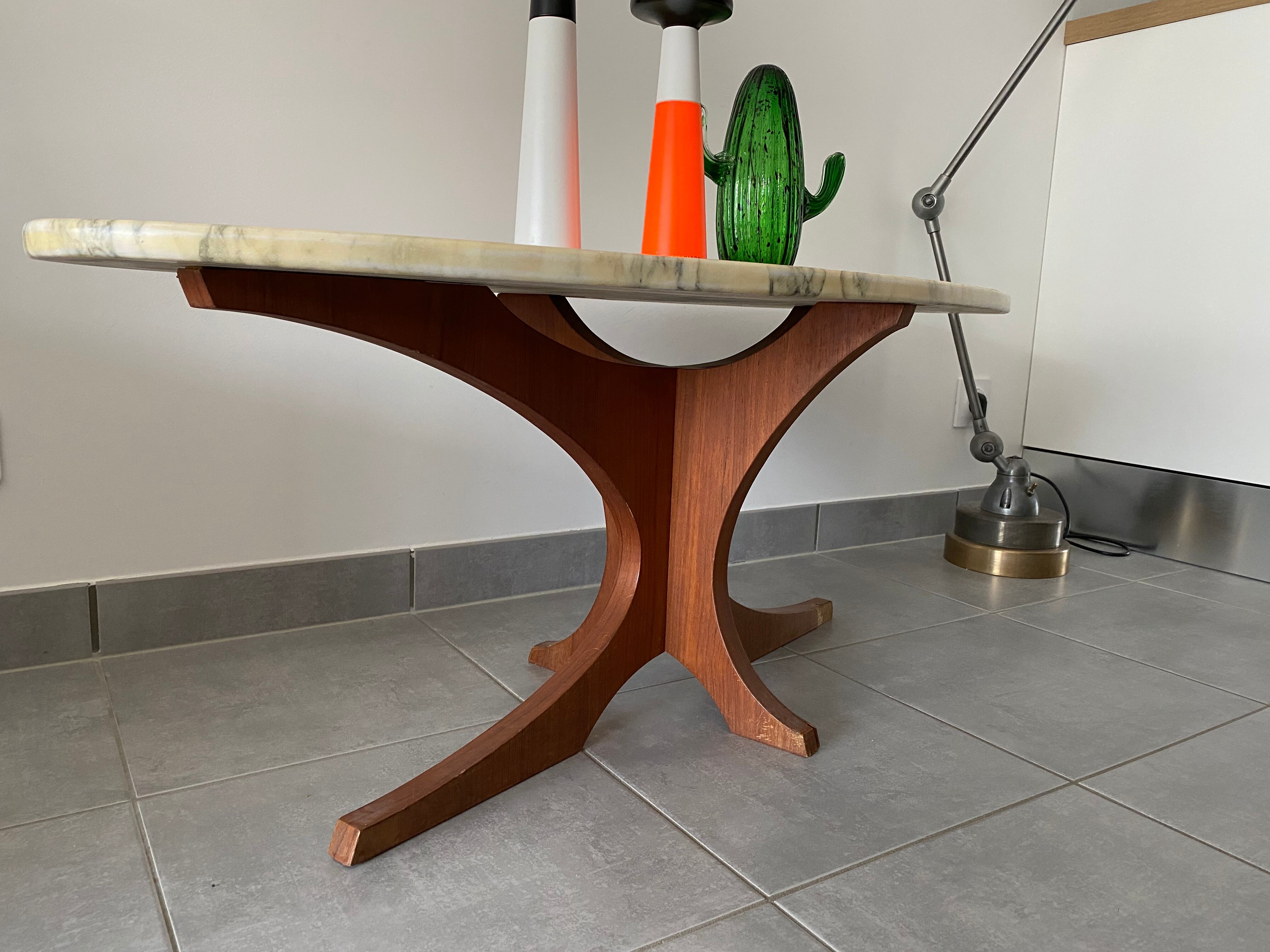 Vintage vintage coffee table oval marble tray 60/70