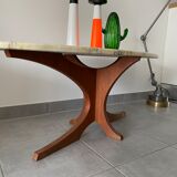 Vintage vintage coffee table oval marble tray 60/70