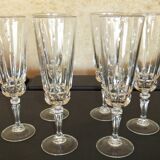 Champagne flutes cut crystal Cristal d'Arques Chantelle Lady victoria
