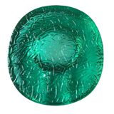Vintage green annealed glass trinket tray
